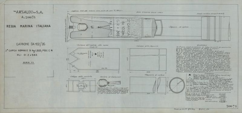 Seconda carica normale per cannone da 102/35