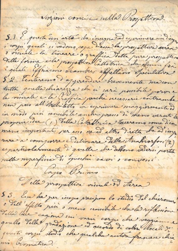 Nozioni concise sulla prospettiva, seconda metà sec. XIX, p. 1