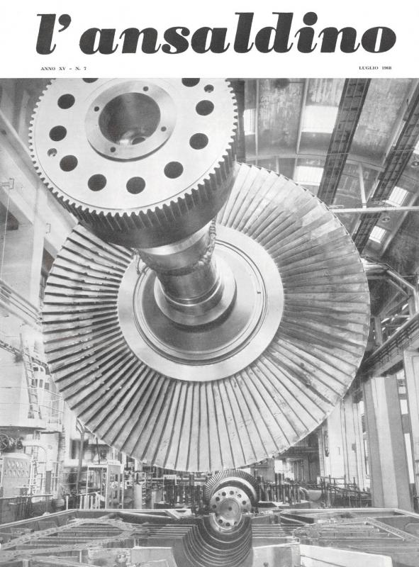 Copertina - Turbina da 320 MW, L'Ansaldino, n. 7, anno XV, 1968