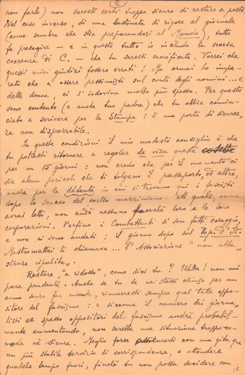 Lettera di Santino Caramella a Giovanni Ansaldo, 22-03-1923 (2)