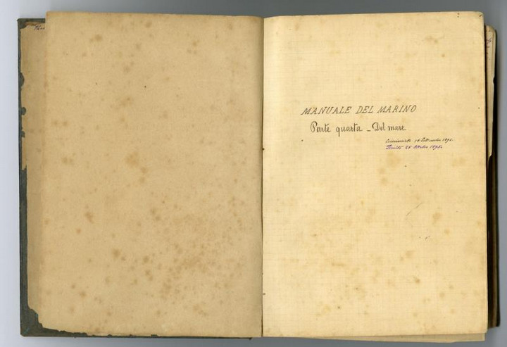 Manuale del Marino - Parte quarta - Del Mare, Frontespizio