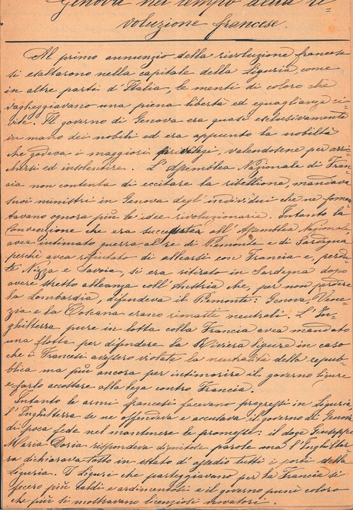 Genova nel tempo della Rivoluzione Francese, fine sec. XIX (1)