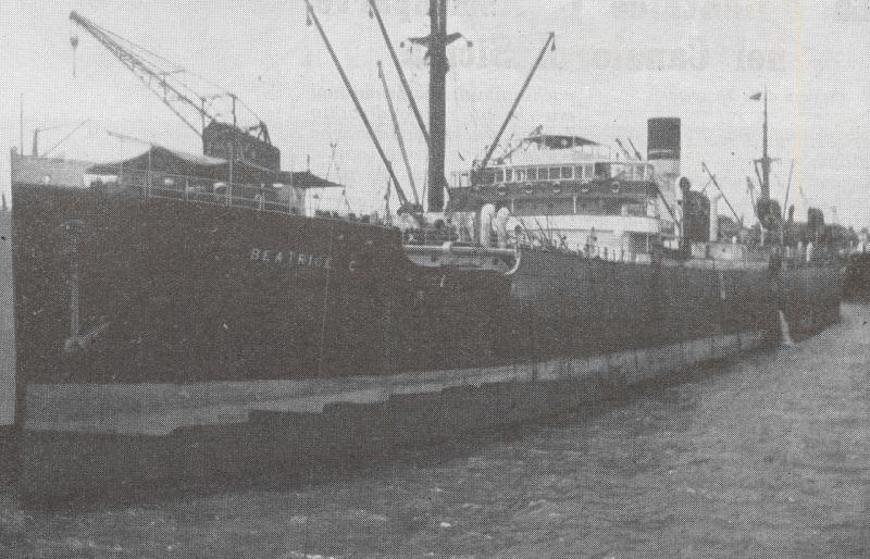La "Beatrice C." fotografata nella rada di Santa Fé, nel 1939