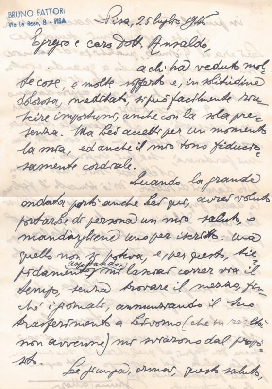 Lettera di Bruno Fattori a Giovanni Ansaldo, 25-07-1946 (1)