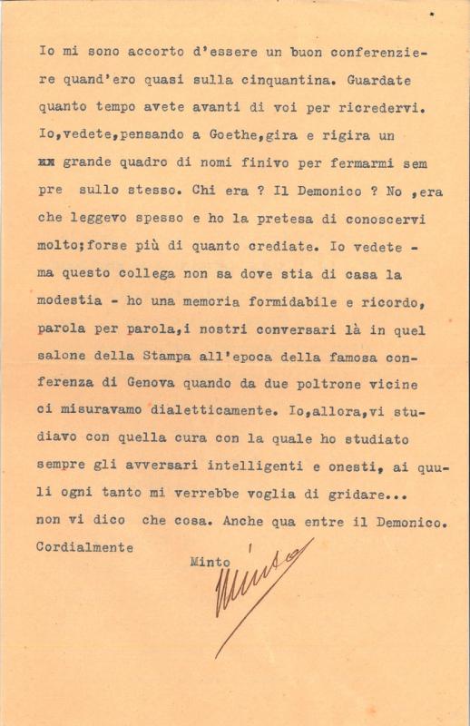 Lettera inviata da Minto a Giovanni Ansaldo, p. 2, 14 - 03 - 1932