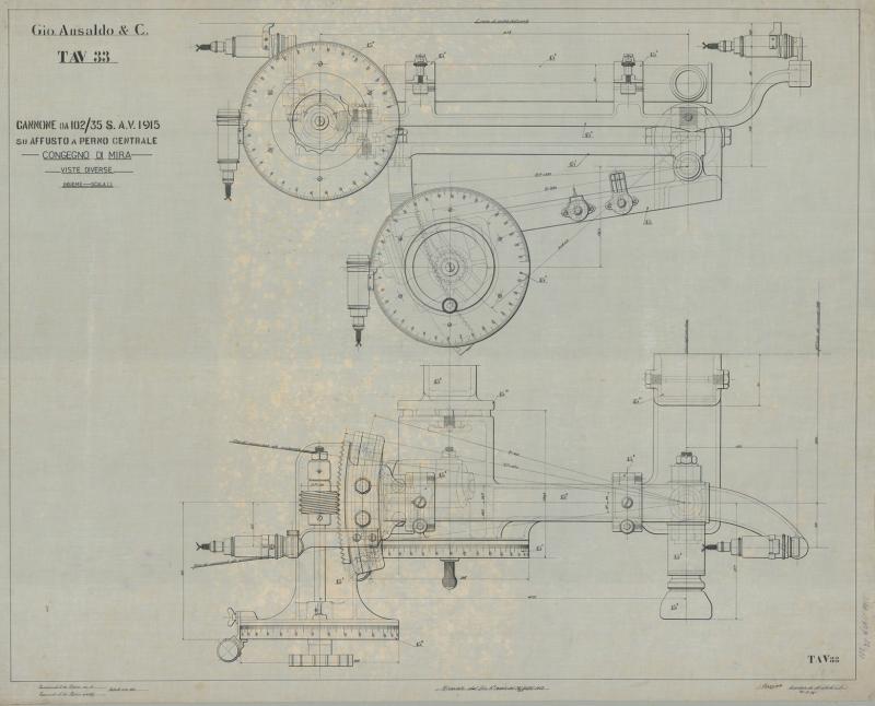 Cannone da 102/35 S.A.V. 1915 - Congegno di mira