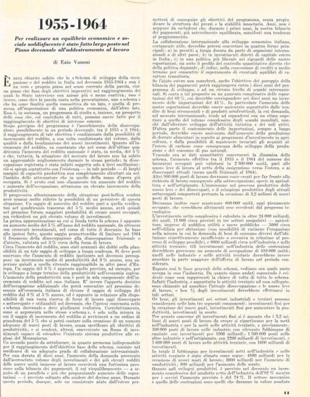 Editoriale di Ezio Vanoni, maggio-giugno 1955, anno III, n. 3, p. 11