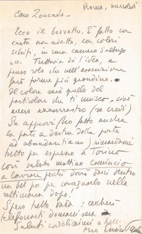 Lettera di Enrico Paulucci, s.d ma seconda metà anni '50 - prima metà anni '60