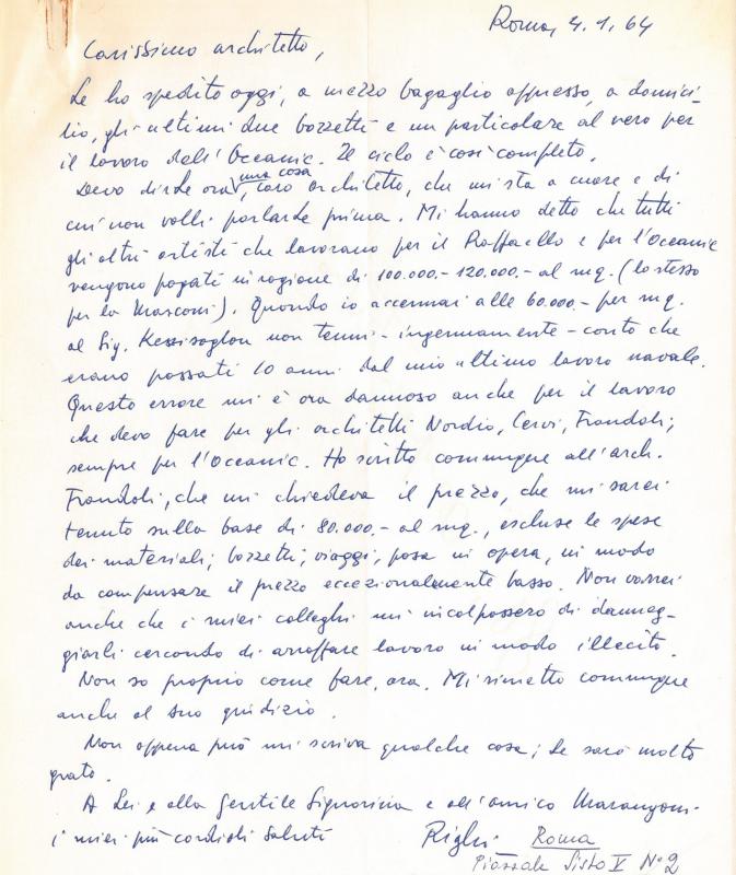 Lettera di Federico Righi, 1964 gen. 04