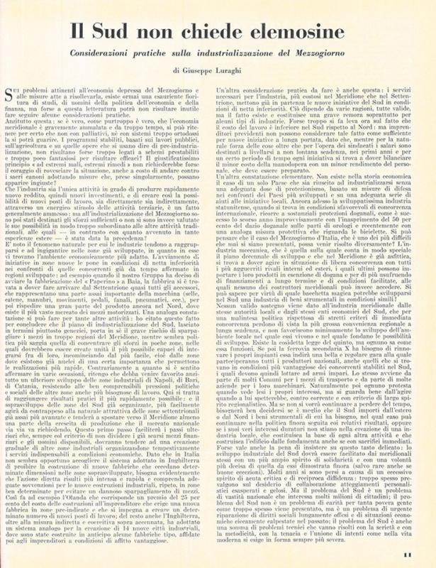 Editoriale di Giuseppe Luraghi, settembre-ottobre 1955, anno III, n. 5