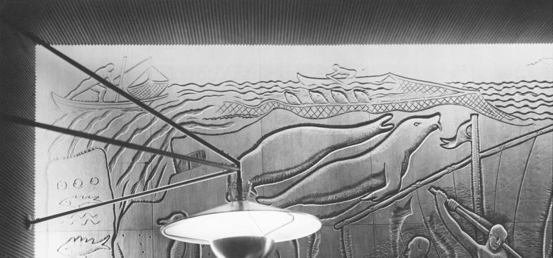 Italia - Decorazione della parete in bassorillievo della sala di soggiorno di prima classe
