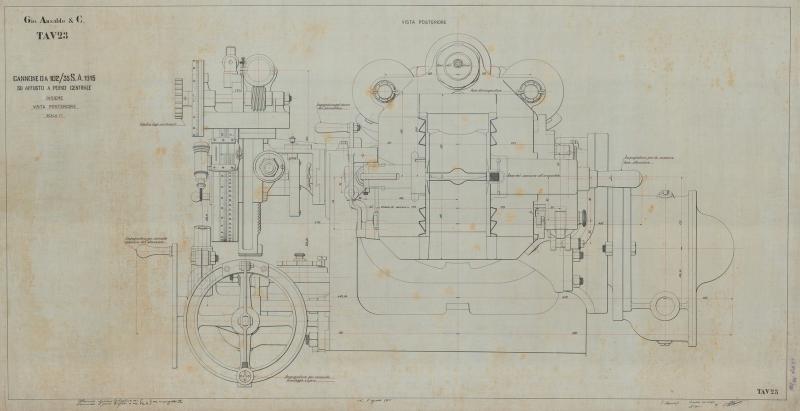 Cannone da 102/35 S.A. 1915 - Vista posteriore