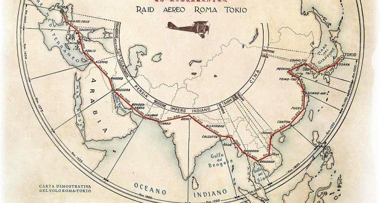 AP.001443, sf. 36 Mappa volo Roma Tokio