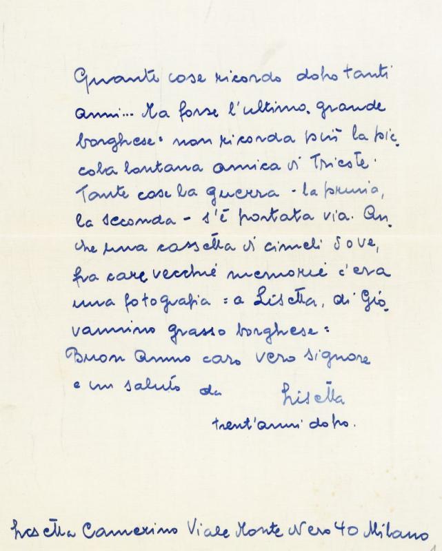 Lettera di Lisetta Camerino