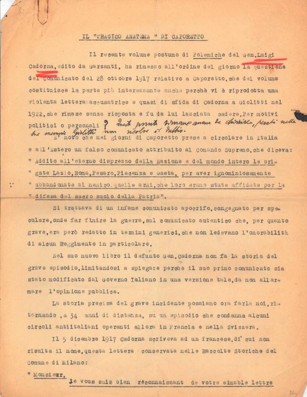 Il tragico anatema di Caporetto, di Antonio Monti, anni '30 del sec. XX (1)