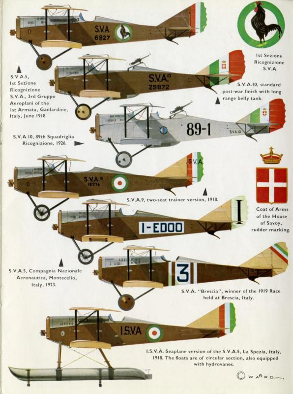Produzione aeronautica Ansaldo - Gli SVA (tavola a colori)