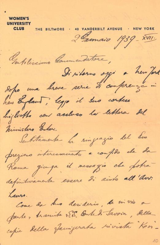 Lettera di Maria Bentivoglio a Giovanni Ansaldo, 02-01-1939 (1)