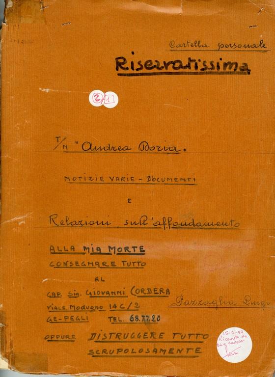 Andrea Doria (t/n) - Memorie e relazioni sull&#039;affondamento