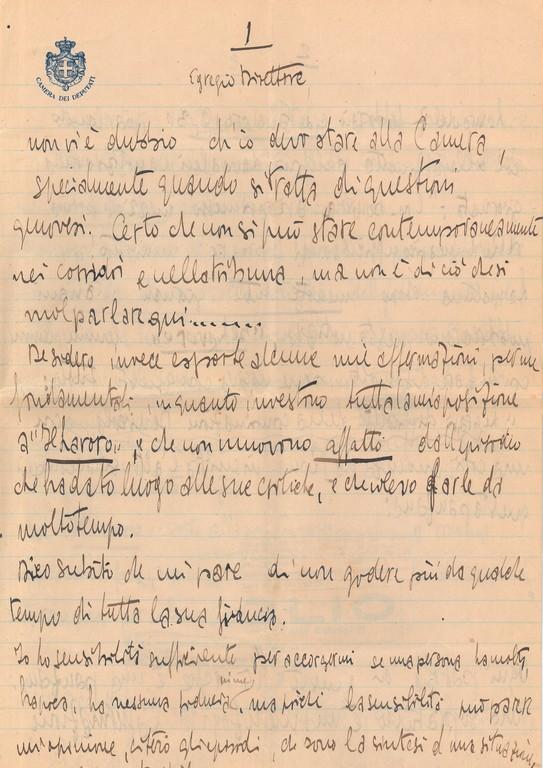 Lettera di Alberto Cappa a Giovanni Ansaldo, 26-03-1927
