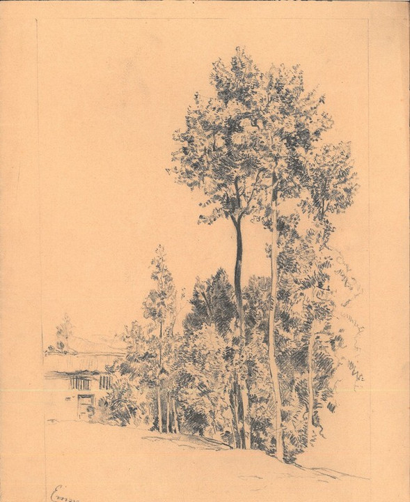 Paesaggio - disegno di Emma Ramorino, 11 marzo 1890