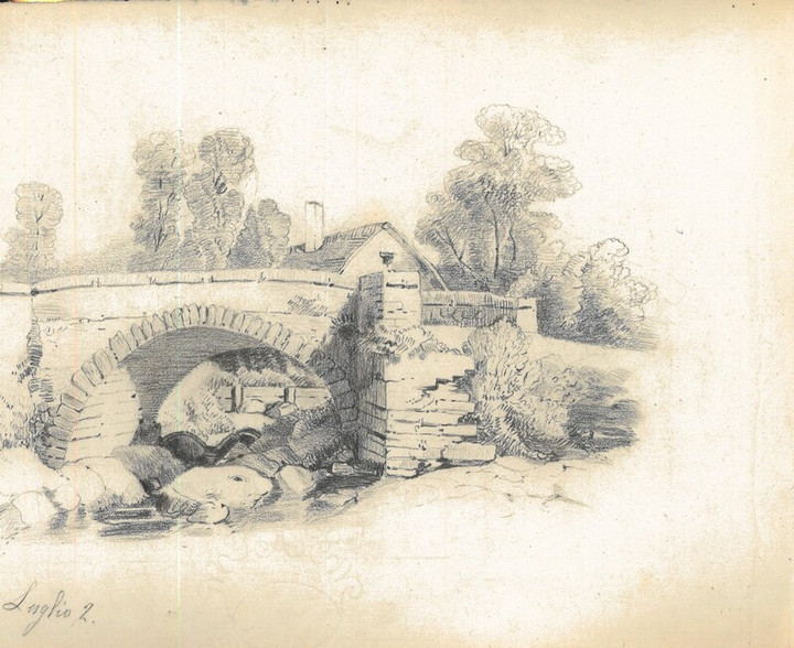 Paesaggio con ponte, seconda metà XIX sec.