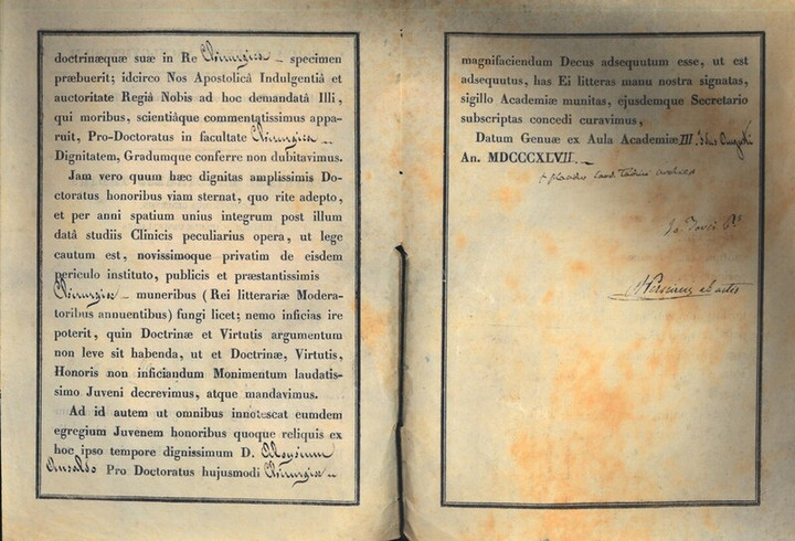 Diploma in Chirurgia di Aloisio Ansaldo, 11-08-1847, p. 2