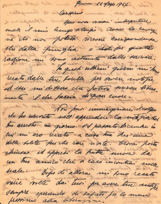 Lettera di Arturo Cosulich a Giovanni Ansaldo,  27-03-1927 (1)