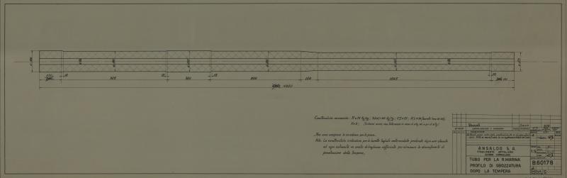Profilo di sbozzatura - Tubo per la Regia Marina