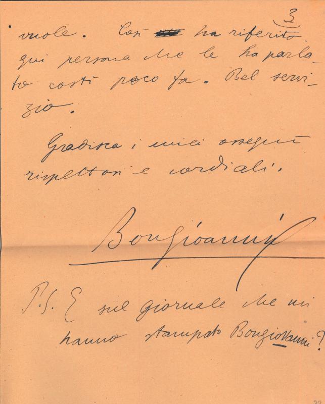 Lettera di Giannetto Bongiovanni a Giovanni Ansaldo, 06-12-1923 (3)