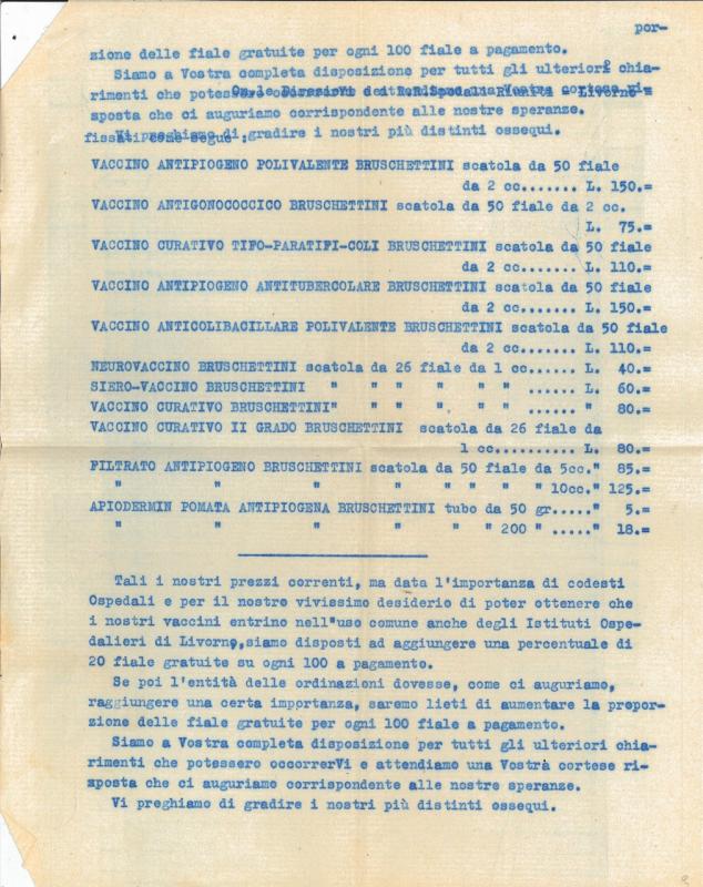 Lettera di Mario Bruschettini agli Ospedali riuniti di Livorno, 12-08-1938 (2)