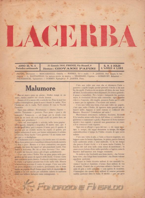 Lacerba, n. 5, 1915