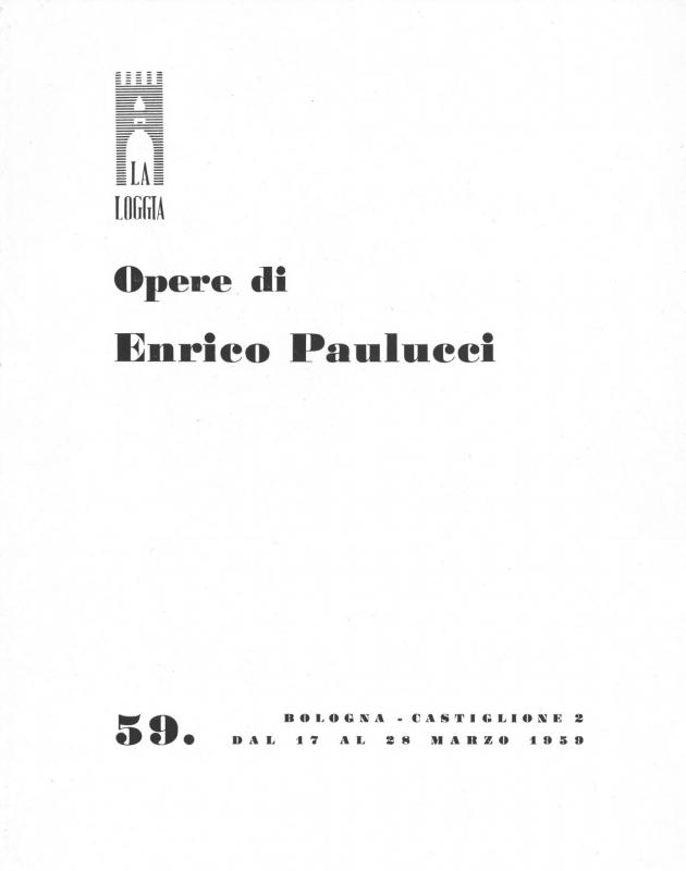 Paulucci - Copertina opuscolo esposizione 1959 Bologna