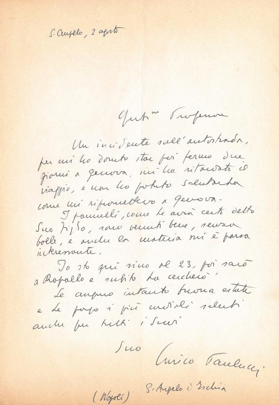 Lettera di Enrico Paulucci, s.a agosto 02 ma seconda metà anni '50 - prima metà anni '60
