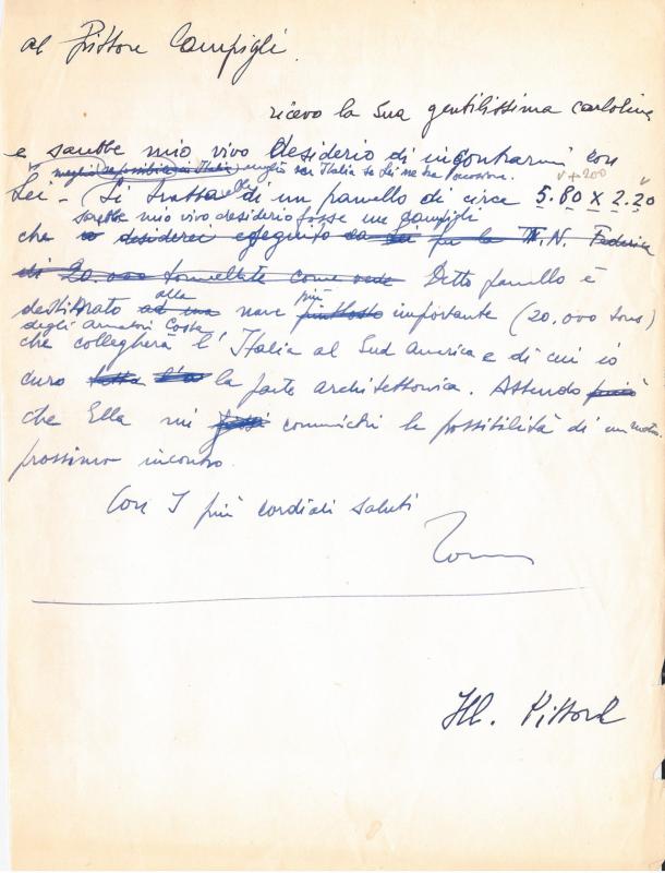 Minuta di lettera di Nino Zoncada, s.d. ma 1957 lug. 25-31