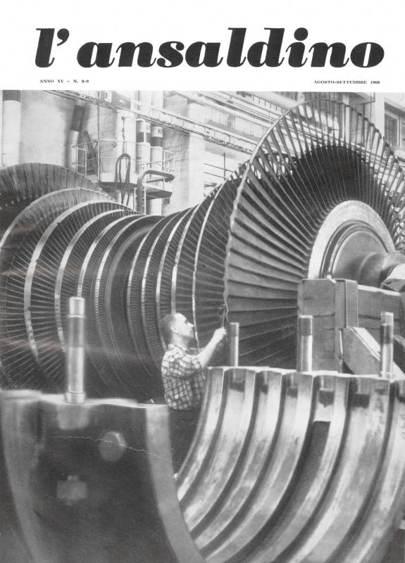 Copertina - Sala montaggio e prove dello Stabilimento Metallico, L'Ansladino, n. 8-9, anno XV, 1967
