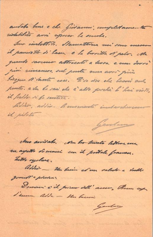 Lettera di Francesco Gerolamo Ansaldo alla moglie Emma Ramorino, 31-12-1902 (2)