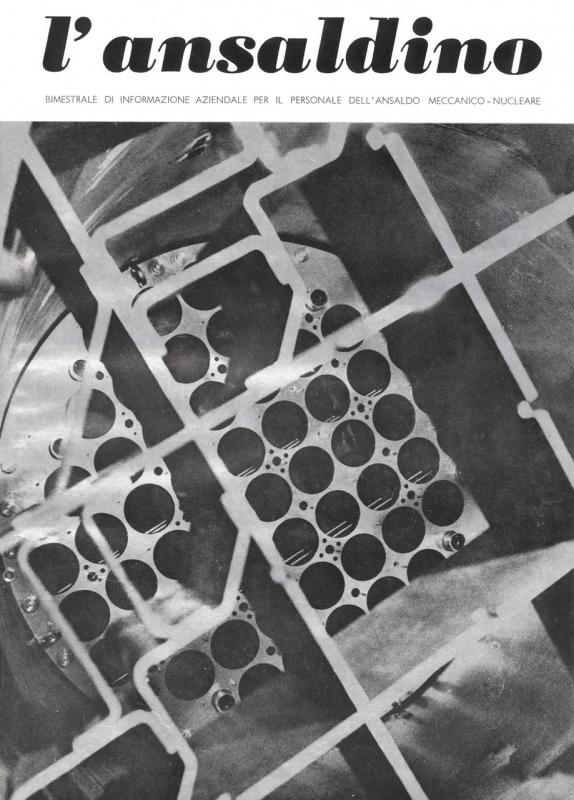 Copertina -  Vista interna del reattore per la centrale elettronucleare "A.K.M." di Muhlemberg (Svizzera), L'Ansladino, n. 3, anno XVII, 1970