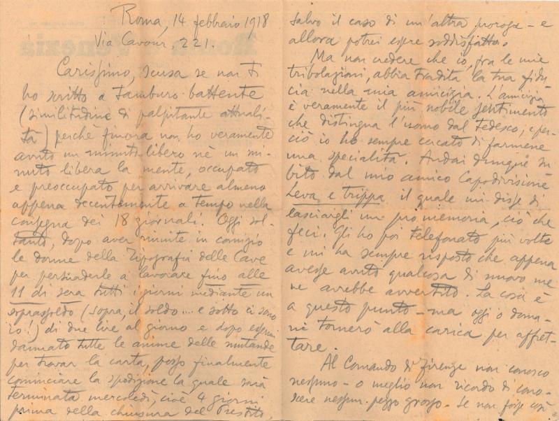 Lettera di Luigi Vamba a Giovanni Ansaldo, 14-02-1918 (2)