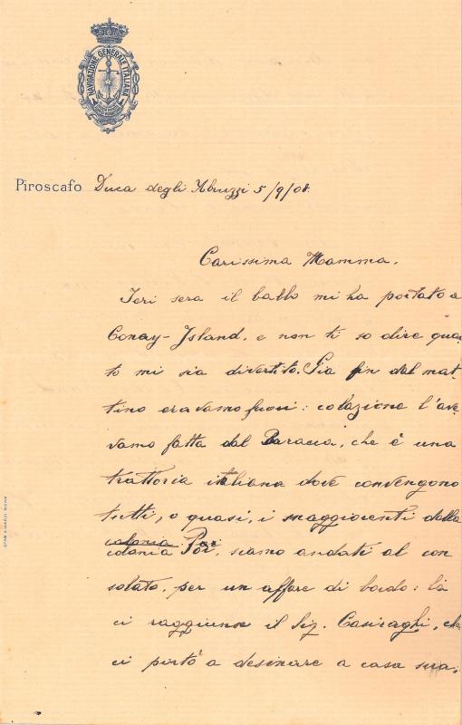 Lettera di Giovanni Ansaldo alla mamma Emma Ramorino, 05-09-1908 (1)