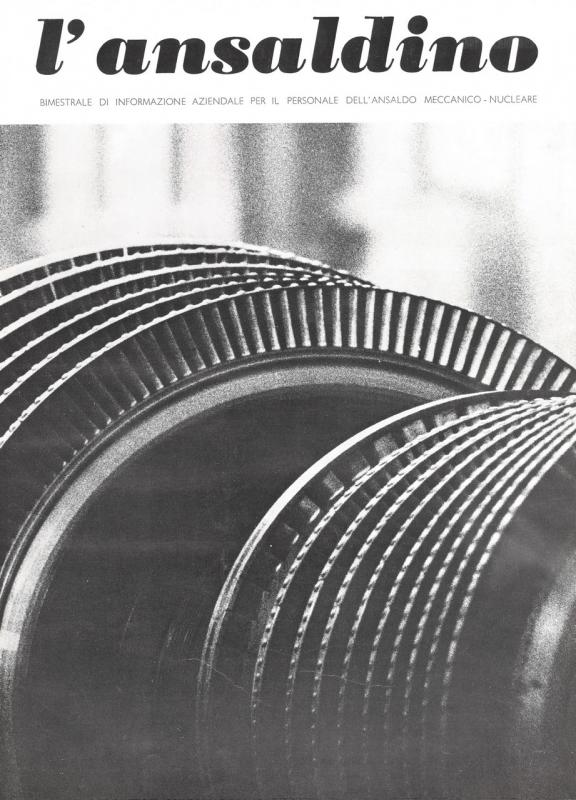 Copertina - Particolare del rotore di AP-MP per gruppo da 75MW destinato alla centrale di Annaba (Algeria), L'Ansaldino, n. 5, anno XVIII, 1970
