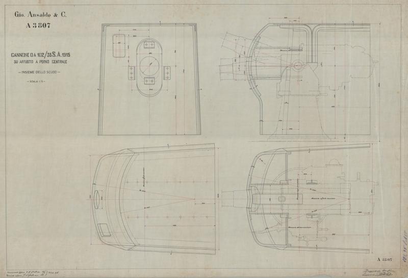 Cannone da 102/35 - scudo
