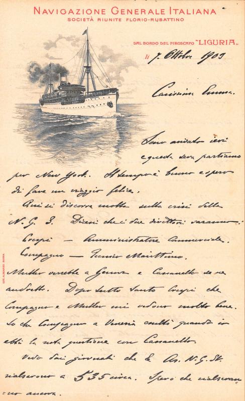 Lettera di Francesco Gerolamo Ansaldo alla moglie Emma Ramorino, 07-10-1903 (1)