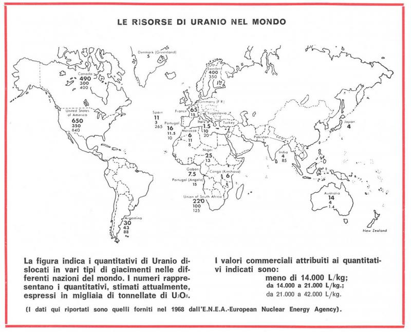 Le risorse di uranio nel mondo, p. 2