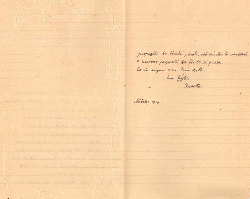 Lettera di Rosetta Ansaldo al papà Francesco Gerolamo Ansaldo, Natale 1919 (2)