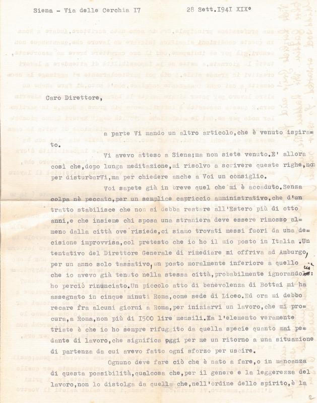 Lettera di Giulio Cogni a Giovanni Ansaldo, 28-09-1941 (1)