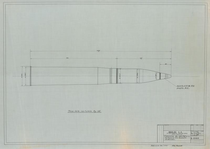 Cartuccia con bossolo per cannone da 120/42