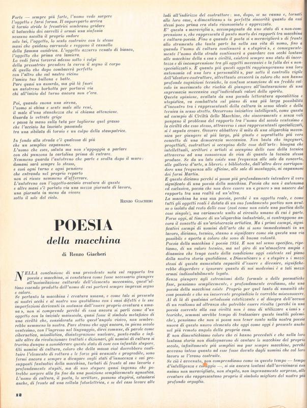 Umanesimo meccanico e poesia della macchina di Ascanio Dumontel e Renzo Giacheri - maggio 1954, anno II, n.3, p.12