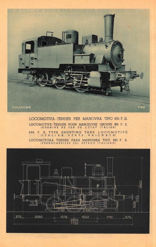 Locomotive tender per manovra tipo 835 F.S.