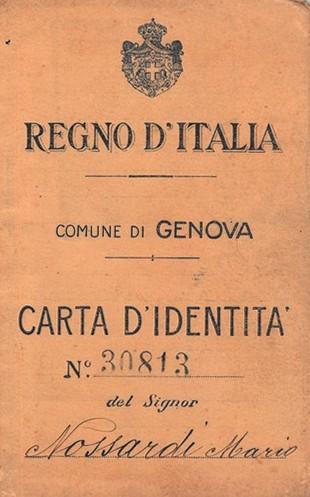 Nossardi Mario - carta d&#039;identità