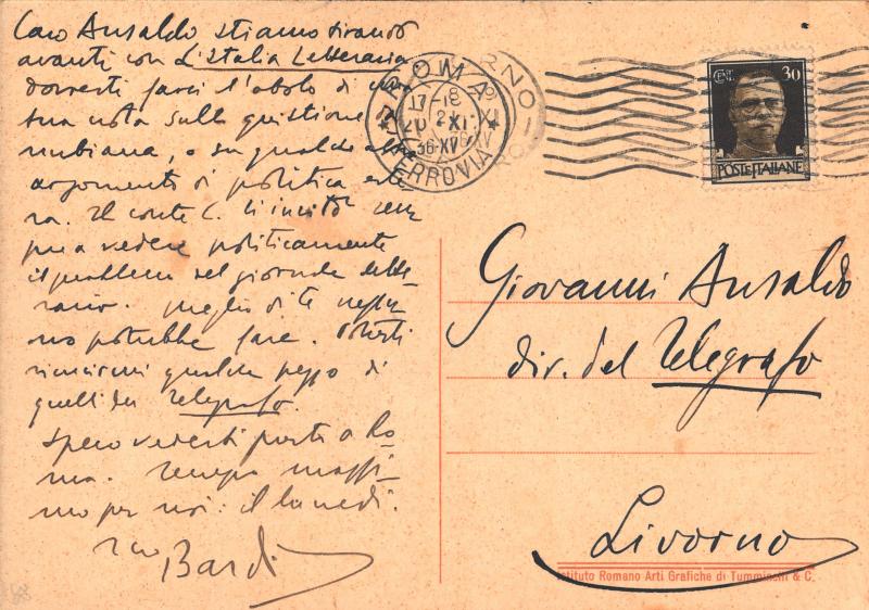 Lettera di Pietro Maria Bardi a Giovanni Ansaldo, 1936 (2)